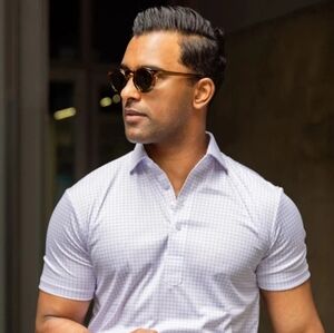 Collars and Co. NWT Purple Thin Check Semi-Spread Collar Polo Casual Golf L